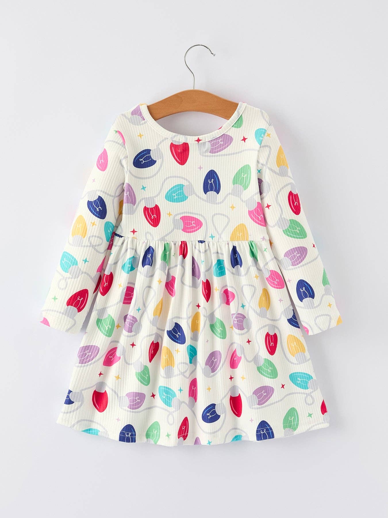 Rylee Faith Designs - Christmas Colorful Light Bulb Girls Dress - 10.17 Et