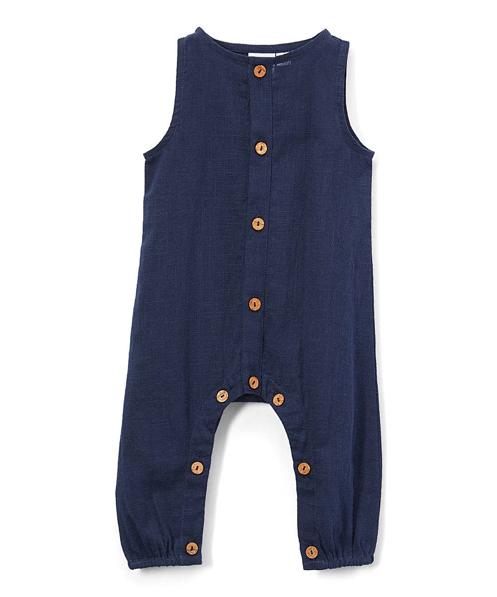 Boys Infant Sleeveless Romper - Navy   BFSR