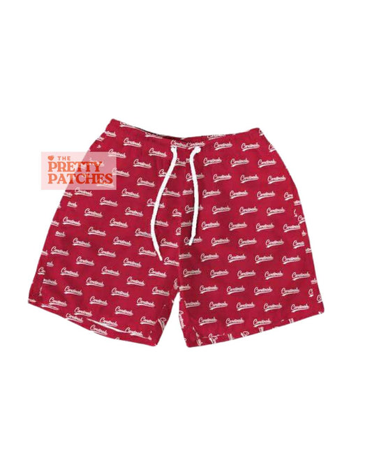 Cardinals shorts (red shorts white font) (ADULT) - PRE ORDER