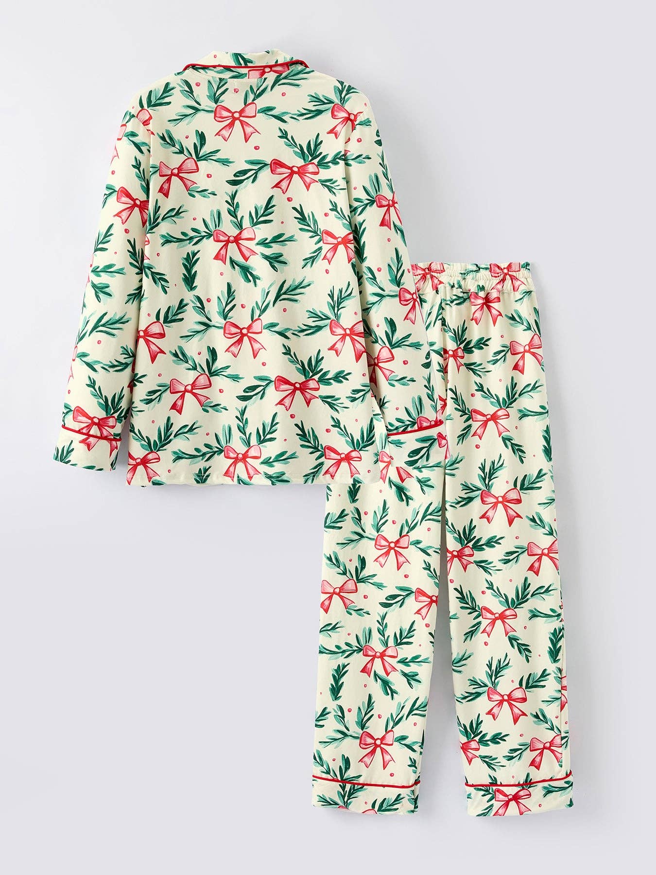 Rylee Faith Designs - Mommy & Me Christmas Bow and Holly Print Pajama Set-112525br