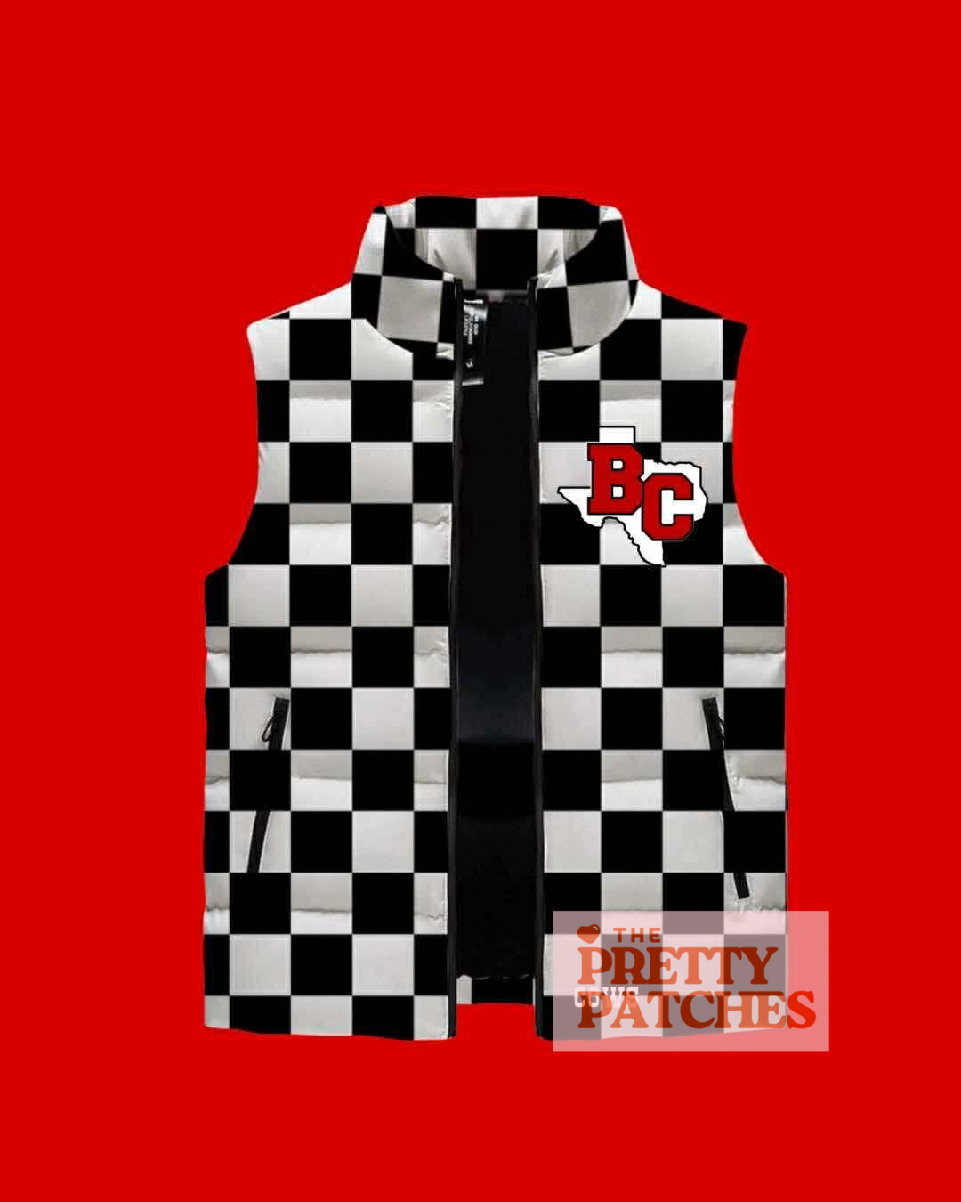 Puff Vests - BLACK AND WHITE CHECKERED BC PRE ORDER