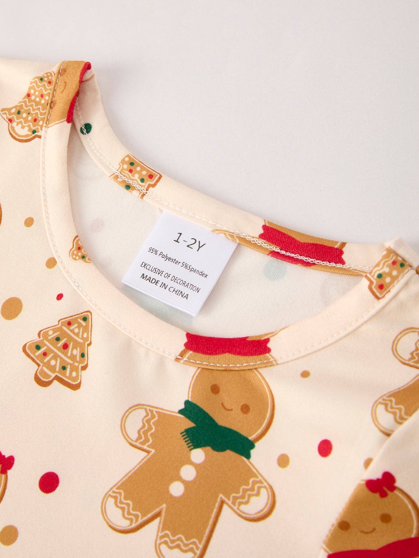 Winter Christmas Print with Gingerbread Girls Dress-WCPGGS