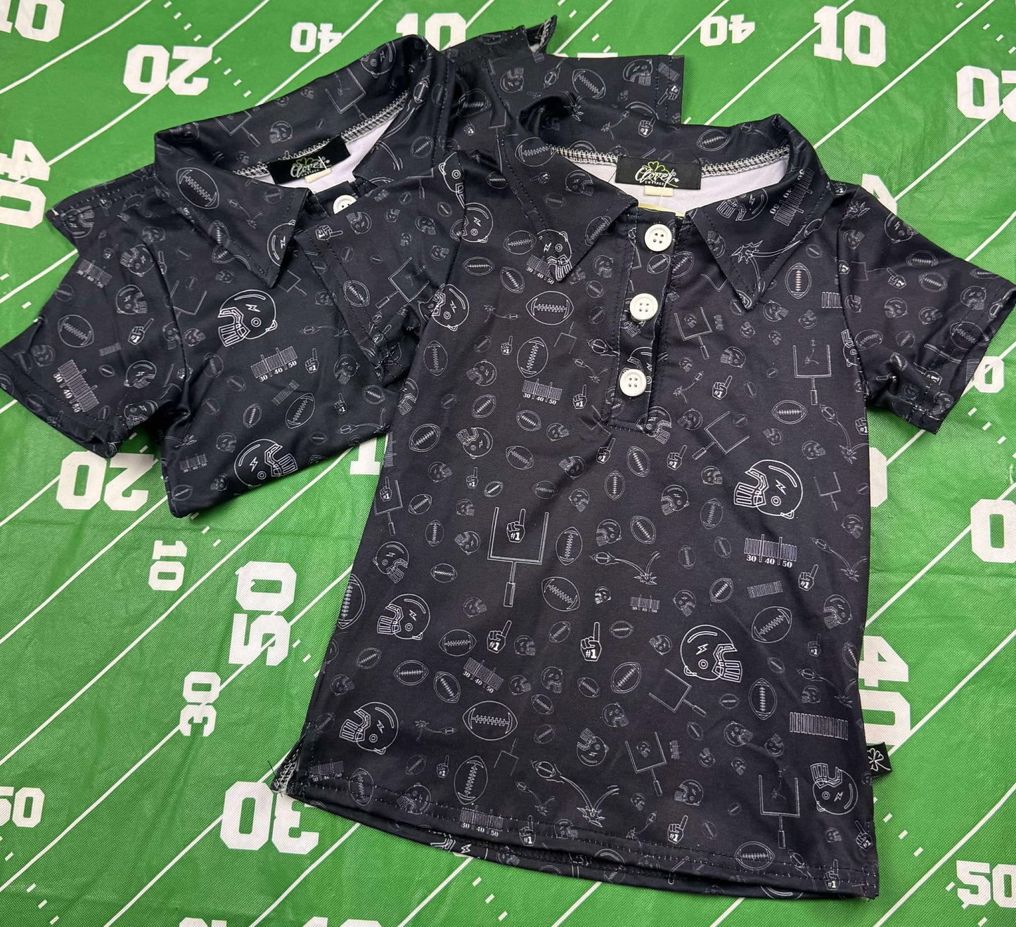 Football Field Goal Boy Collar Shirt - FFS4