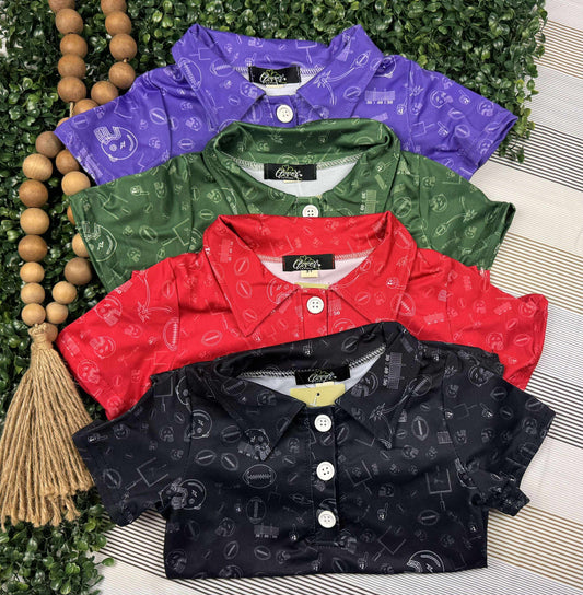 Football Field Goal Boy Collar Shirt - FFS4