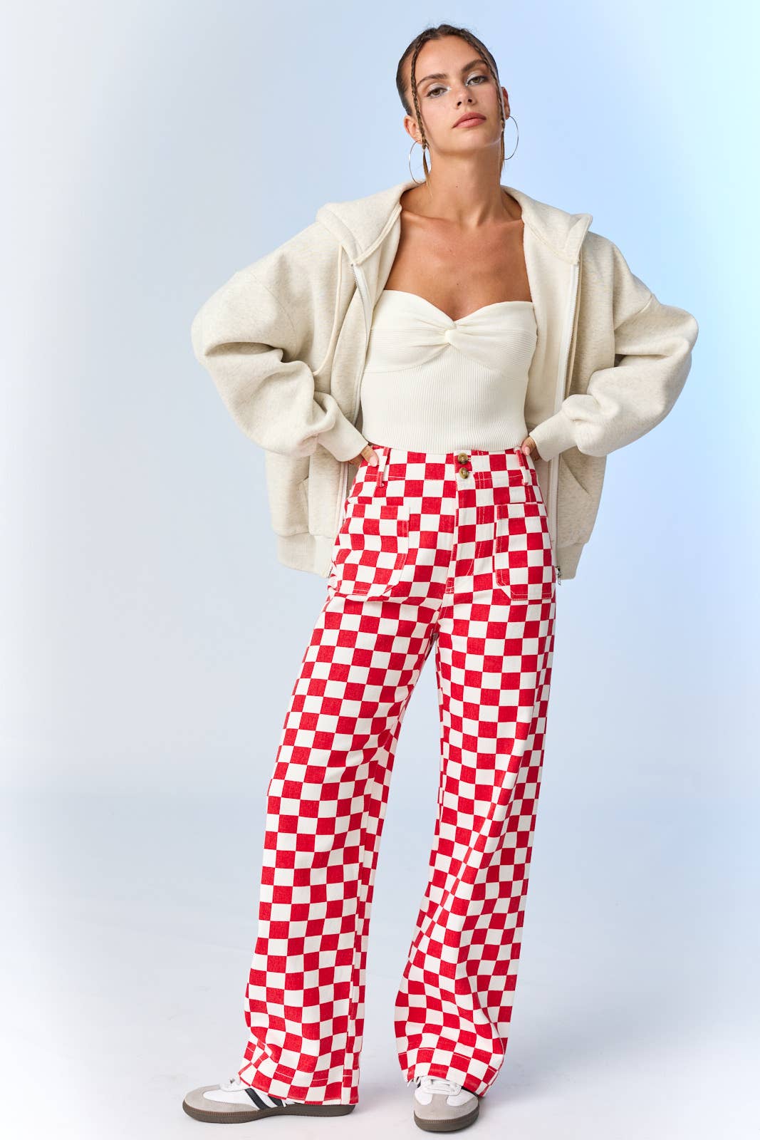 Demi Checkered Bottoms w Elastic Band-10425br