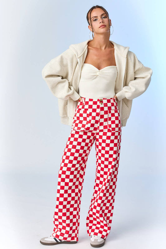 Demi Checkered Bottoms w Elastic Band-10425br
