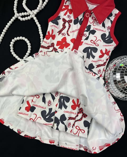 Cardinals and Bows Game Day Dress. CBGDA