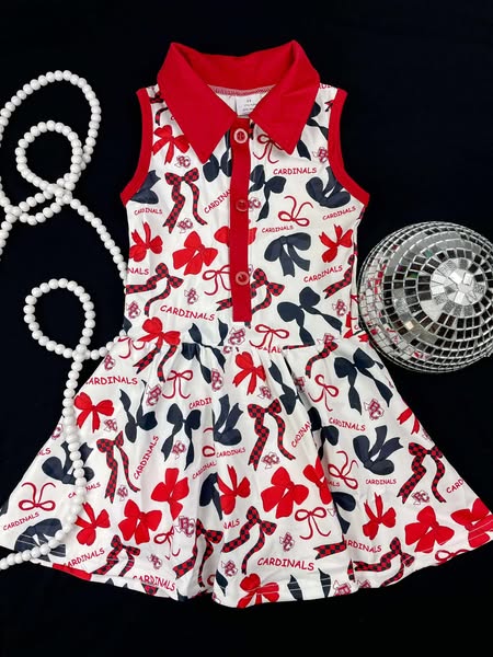 Cardinals and Bows Game Day Dress. CBGDA
