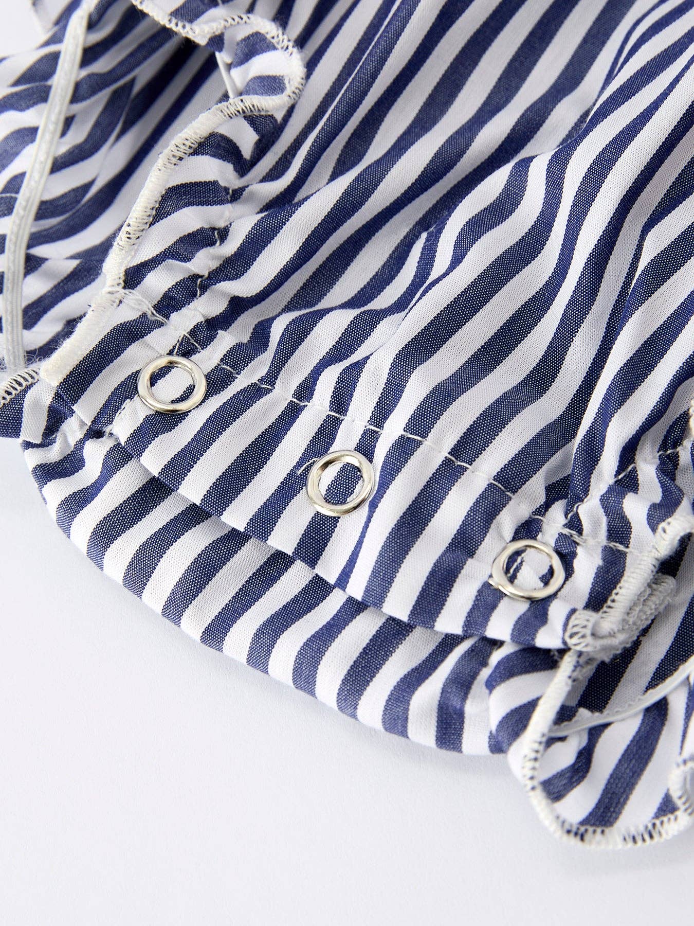Girls Baseball Striped Ruffle Sleeve Romper 011226AJ