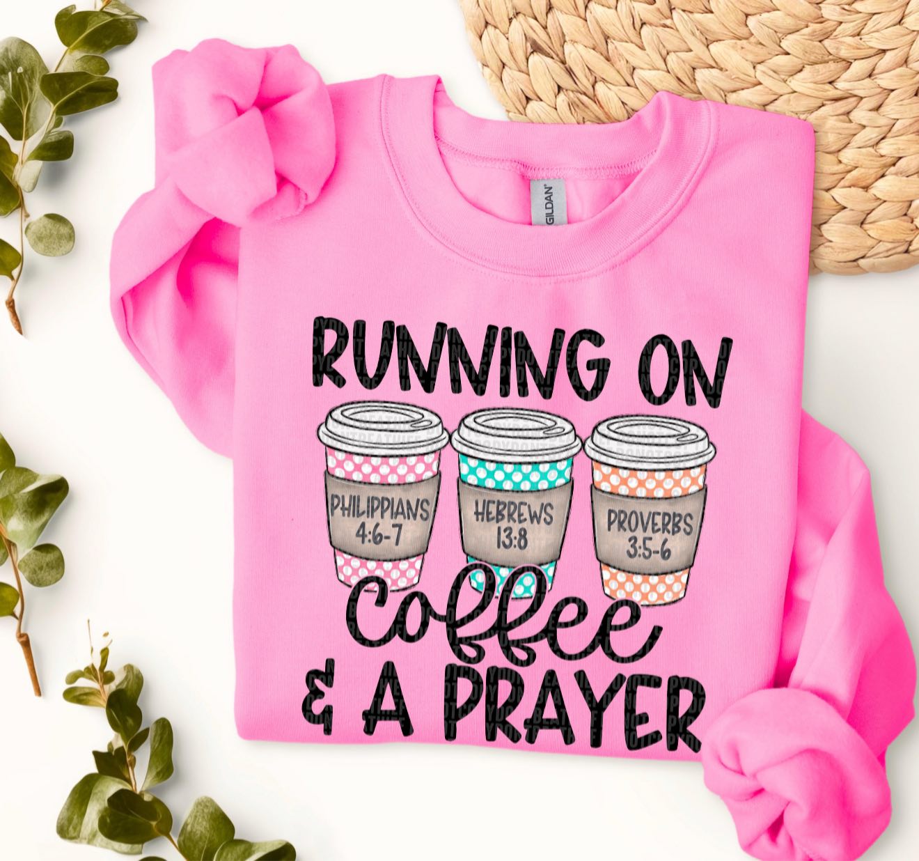 Runnin’ on coffee and a Prayer 💜 T SHIRT - (BELLA/ COLOR COMFORT)