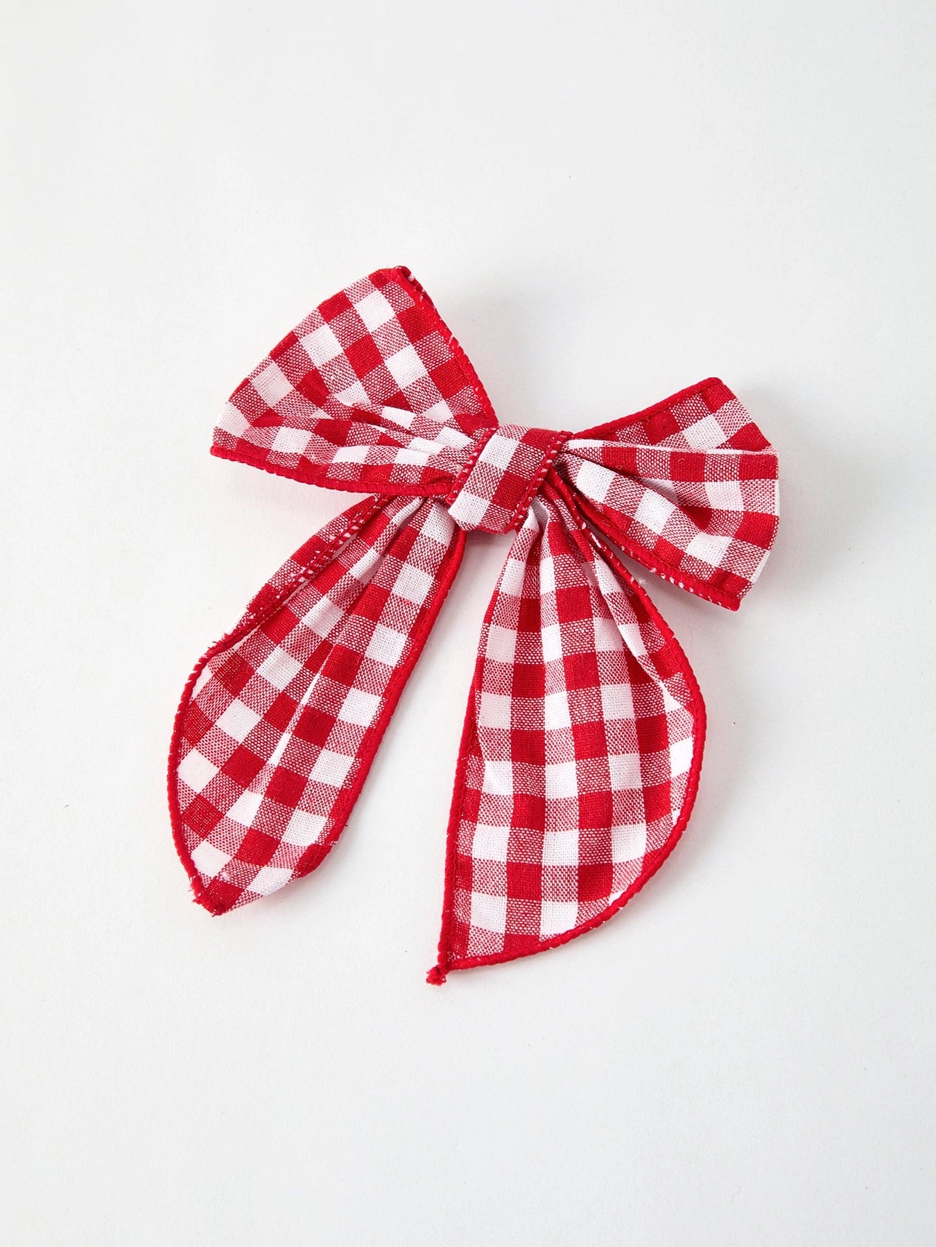 Christmas Red and White Plaid Bow 5 Inch Hairpin- 103125br