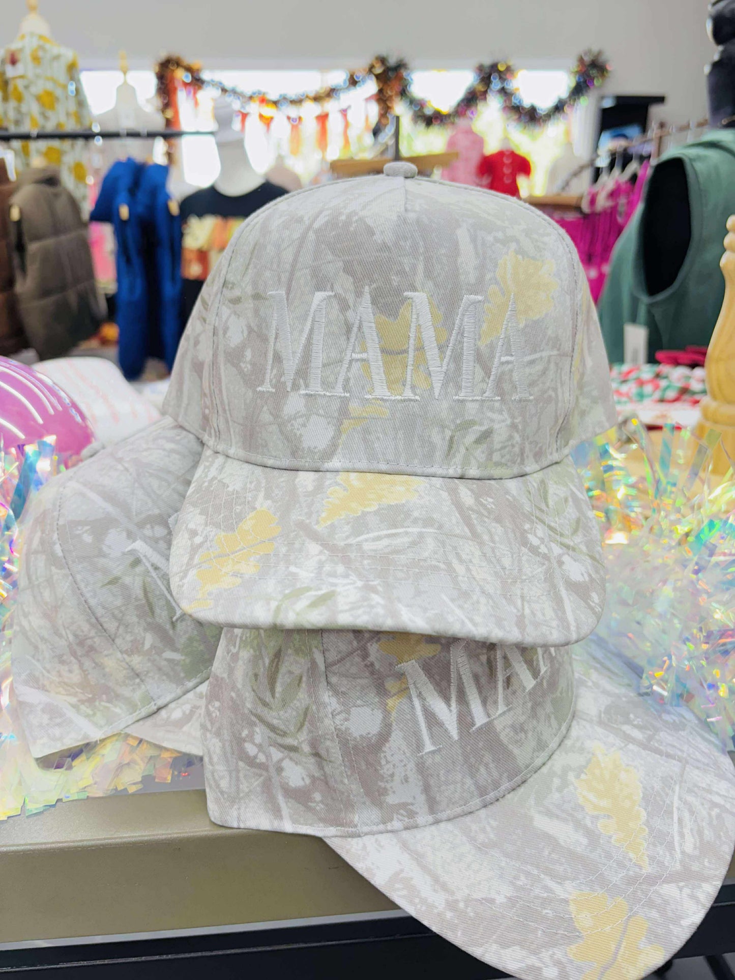MAMA Letter Embroidery Nature Camo Trucker Hat 111025-AS