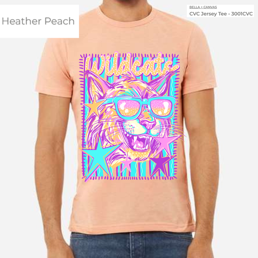 COLORFUL MASCOT WILDCATS-TSHIRT- (COMFORT COLOR/BELLA) 050926KRV