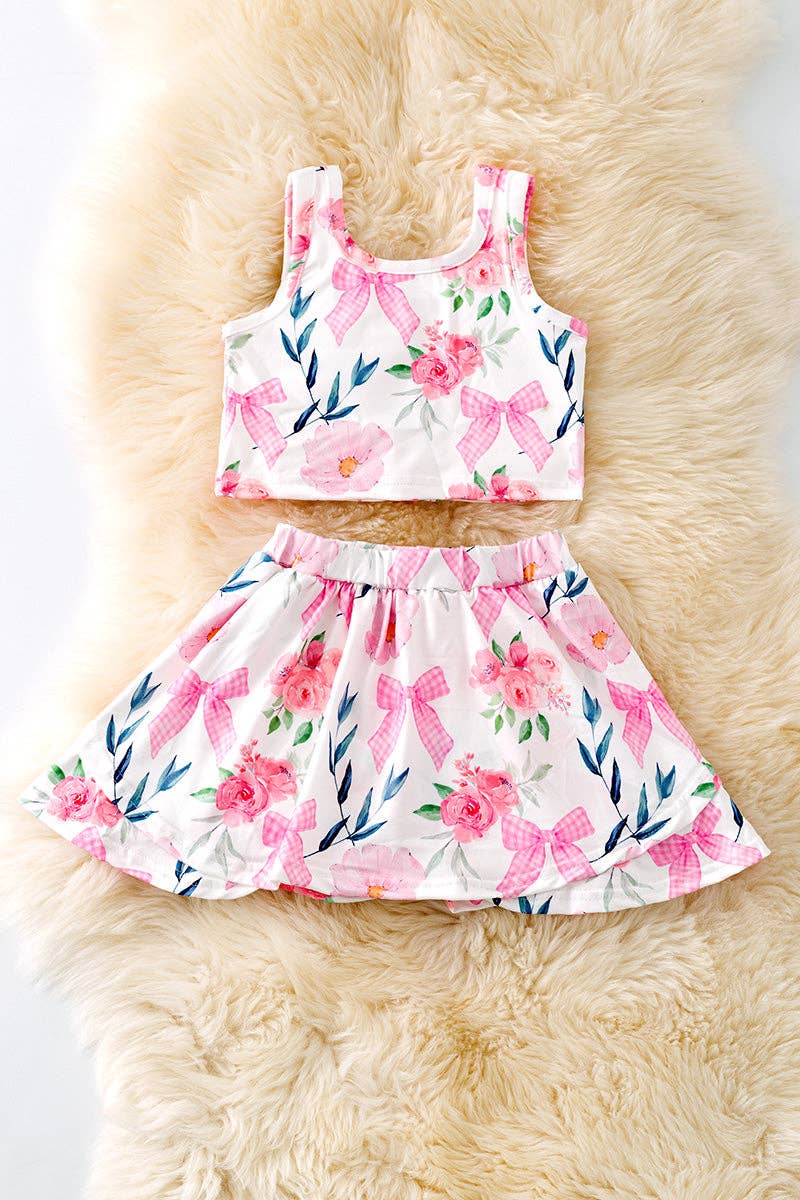 Floral Coquette Skort Set OFG588