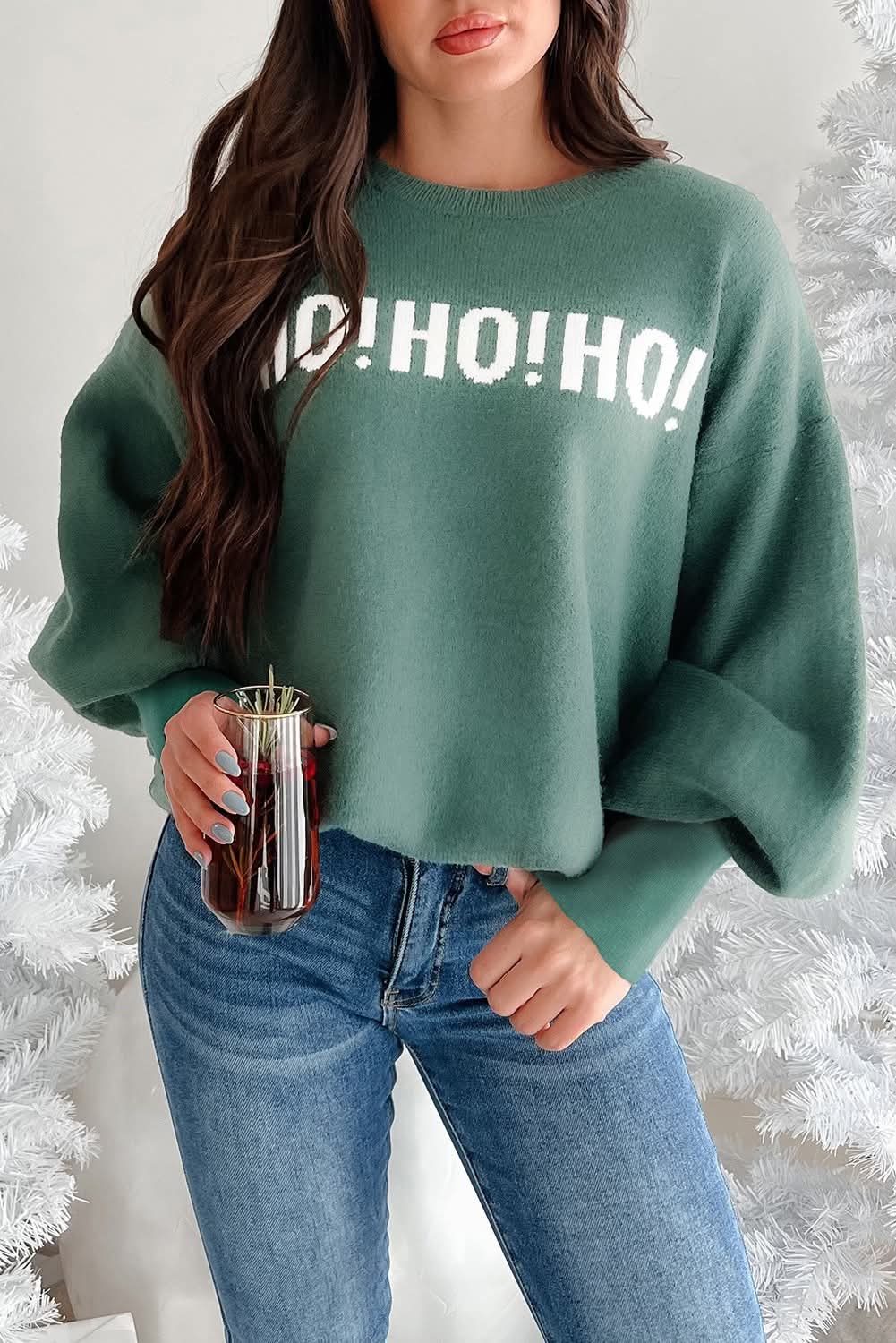 Ho Ho Ho - Merry Christmas Full Back Sweater