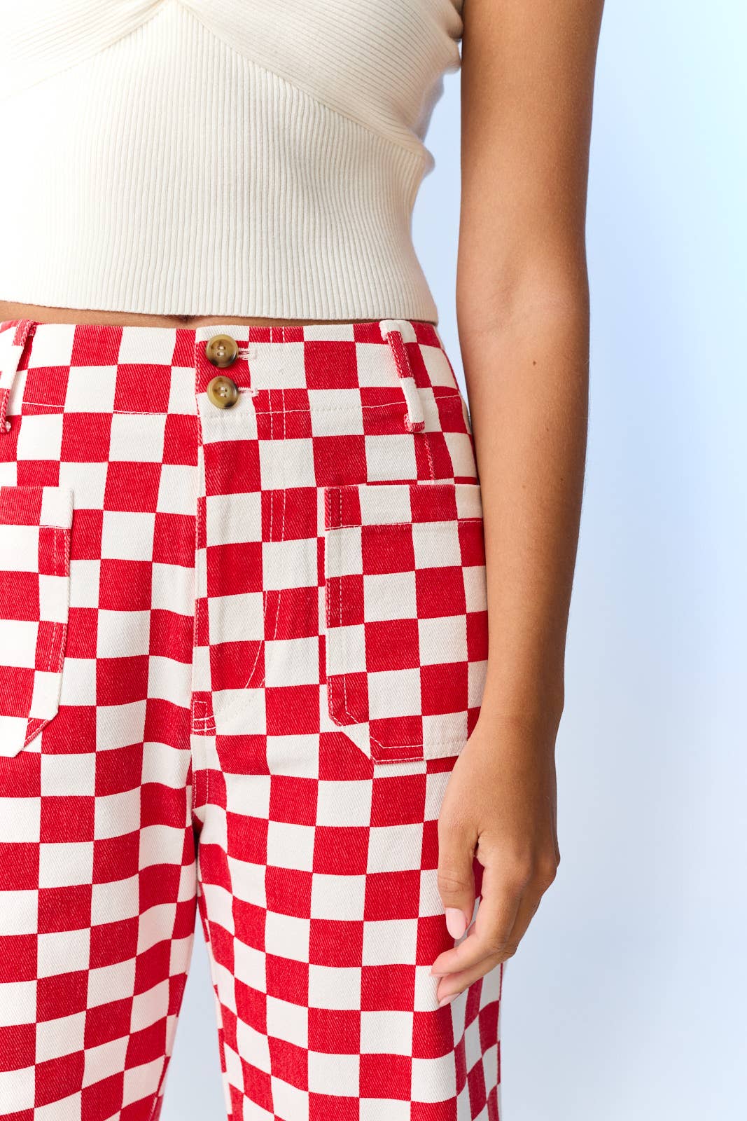 Demi Checkered Bottoms w Elastic Band-10425br