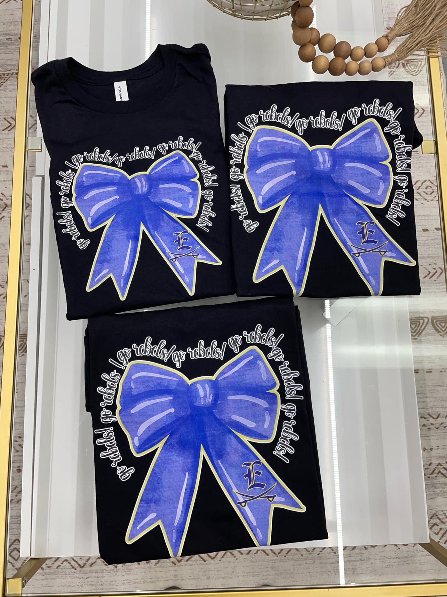 Evadale Rebels and Bows T-shirt