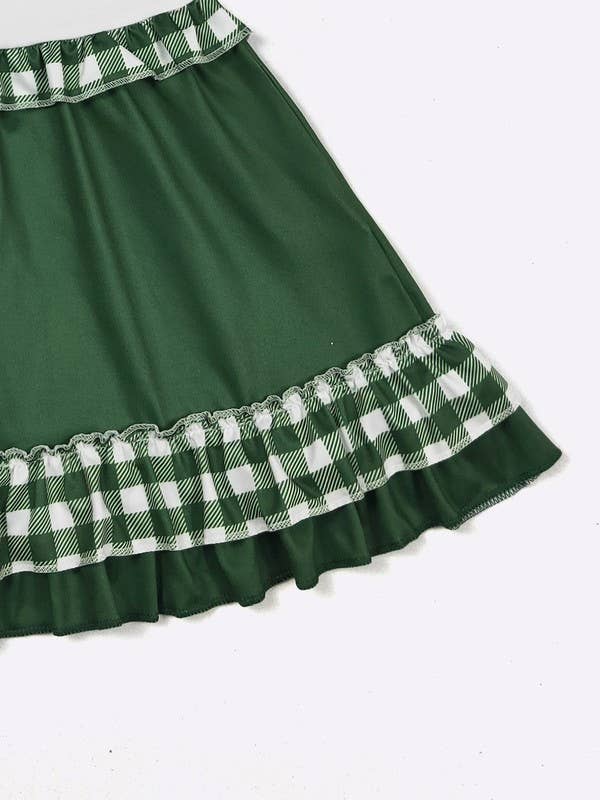 Team Spirit Girls Dress-Green Embroidery TSGD-BGE