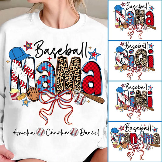 Baseball Fam --⚾️💙🤍❤️(MAMA)- T SHIRT- (GILDAN/LAT)