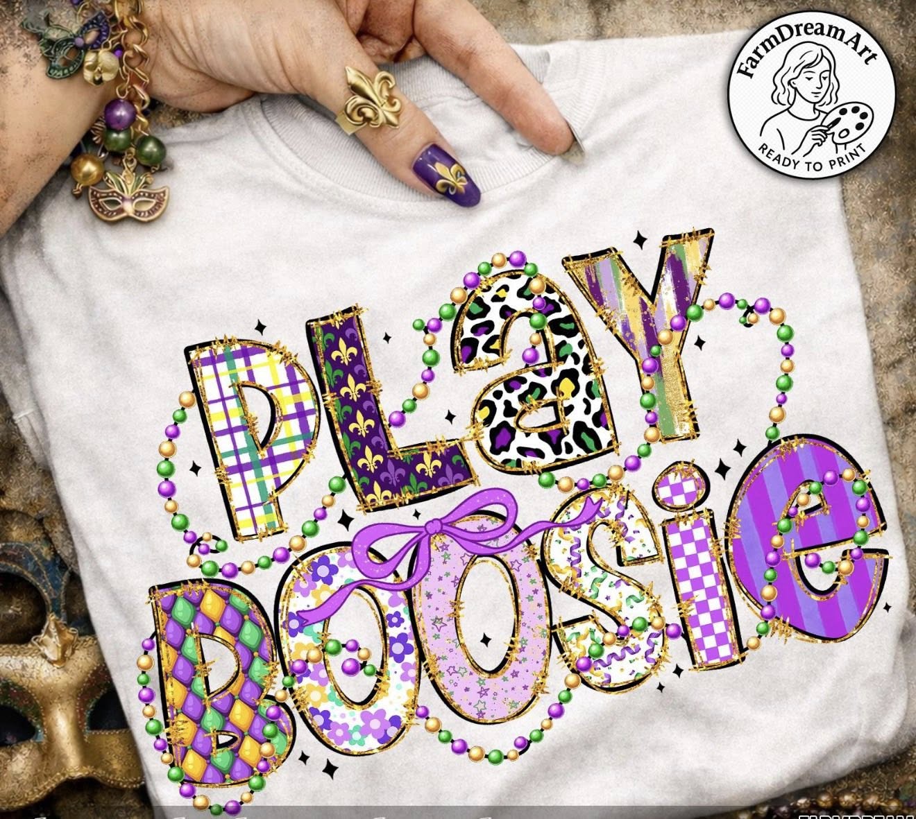 Play Boosie 💜💚💛- TSHIRT- (COLOR COMFORT/BELLA)