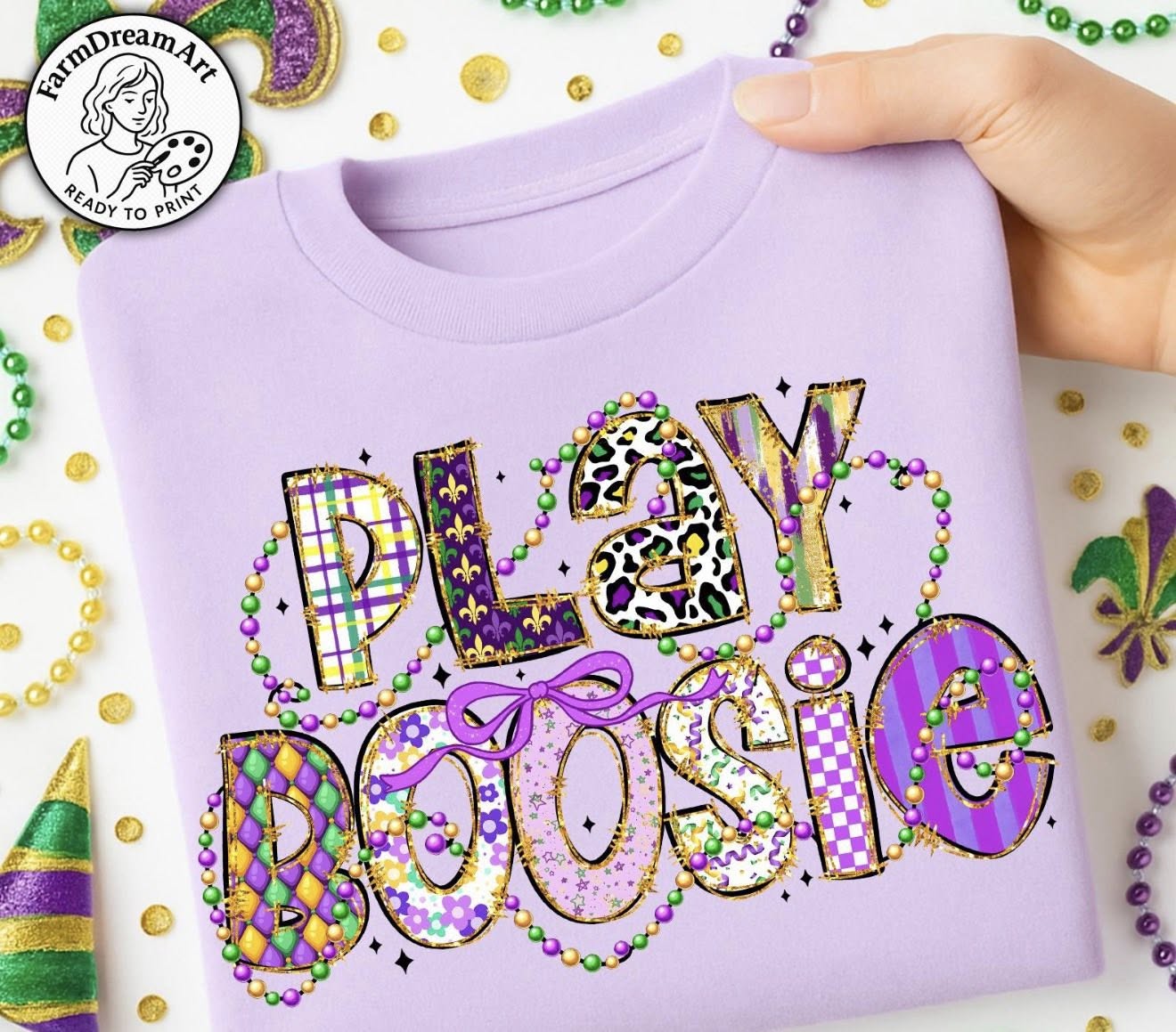 Play Boosie 💜💚💛- TSHIRT- (COLOR COMFORT/BELLA)