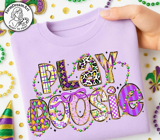Play Boosie 💜💚💛- TSHIRT- (COLOR COMFORT/BELLA)