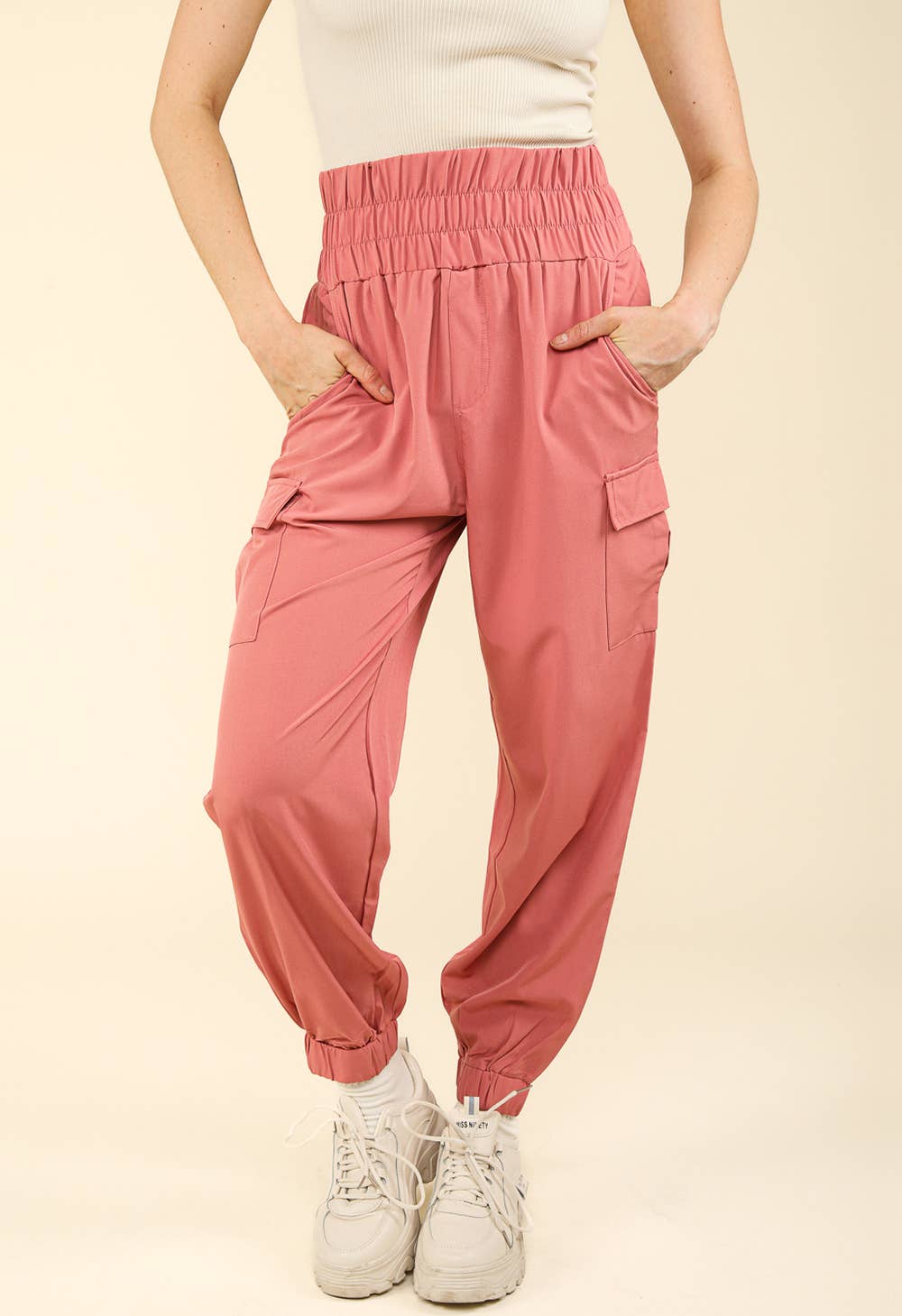 High Waisted Cargo Active Joggers w/ Pockets 1460-NPSJ