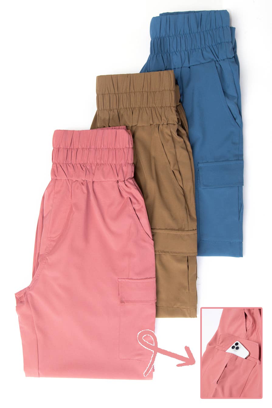 High Waisted Cargo Active Joggers w/ Pockets 1460-NPSJ