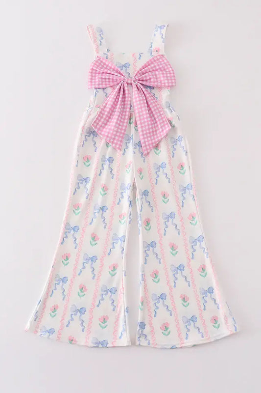 Floral bow girl jumpsuit   FBGJ