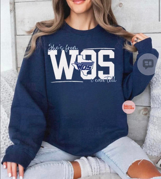 SHE'S FROM WOS I CAN TELL-T SHIRT - TSHIRT- (COMFORT COLORS/ BELLA) 051926br