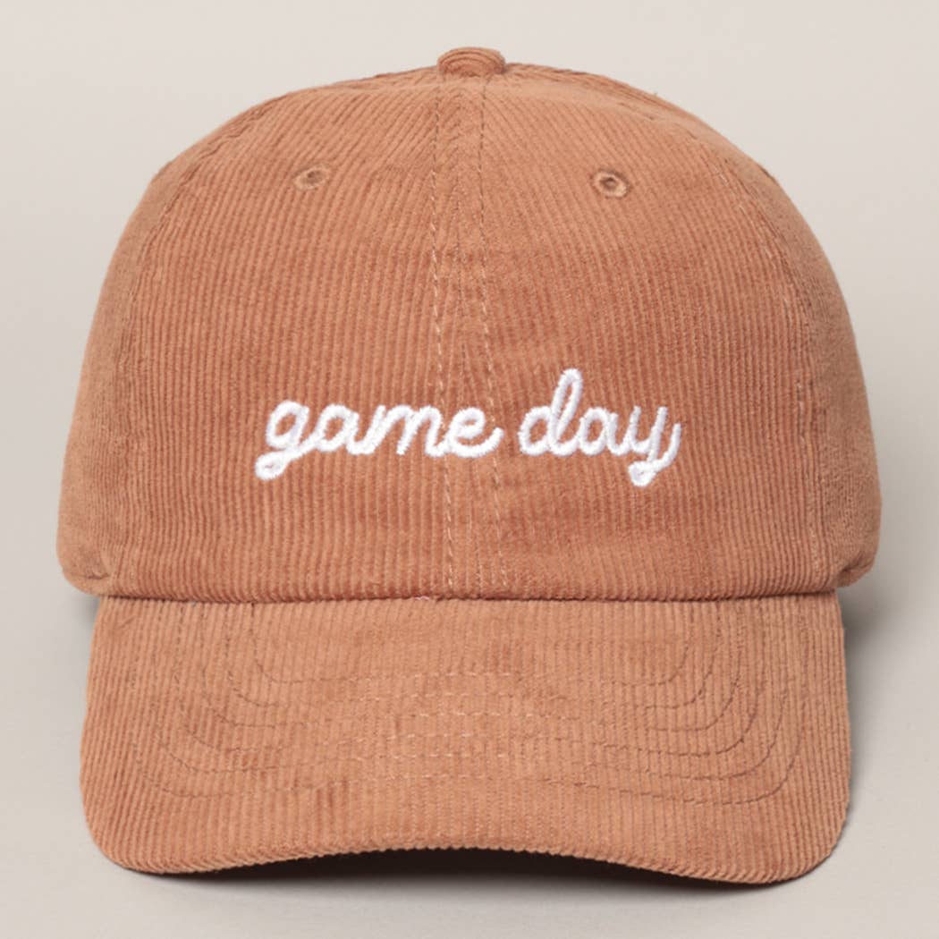 Game Day Embroidered Corduroy Cap