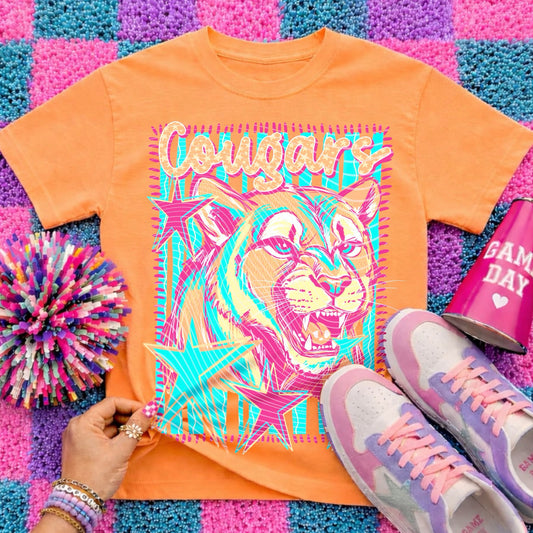 COLORFUL MASCOT COUGARS -TSHIRT- (COMFORT COLOR/BELLA) 051126jb