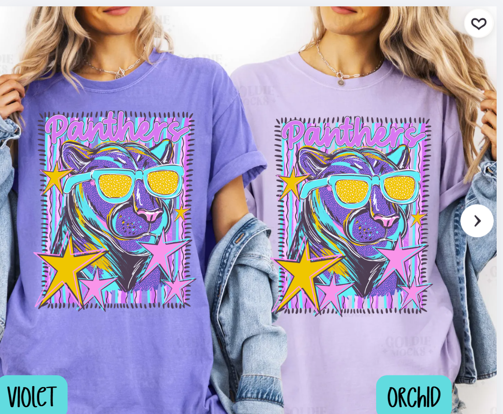 COLORFUL MASCOT PANTHERS-TSHIRT- (COMFORT COLOR/BELLA) 050226KRV