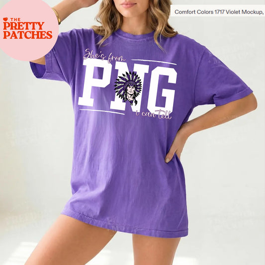 SHE'S FROM PNG I CAN TELL-T SHIRT - (BELLA/COLOR COMFORT) 050626KRV