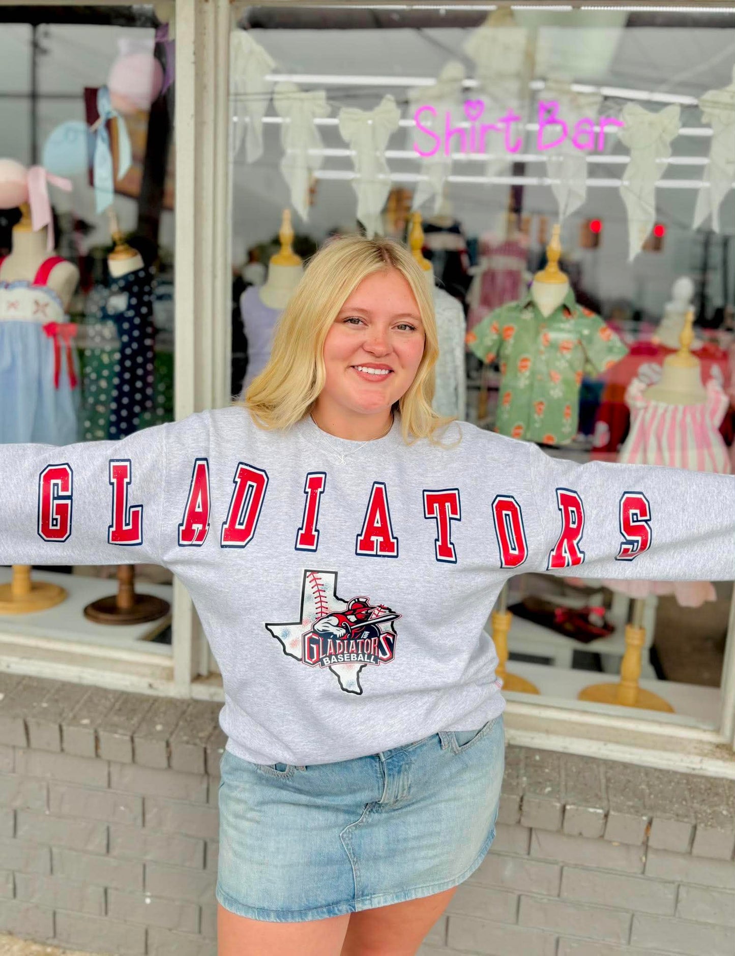 Oversized Mascot Sweatshirts with Logo - GLADIATORS - SWEATSHIRT - (Jerzee/Gildan)