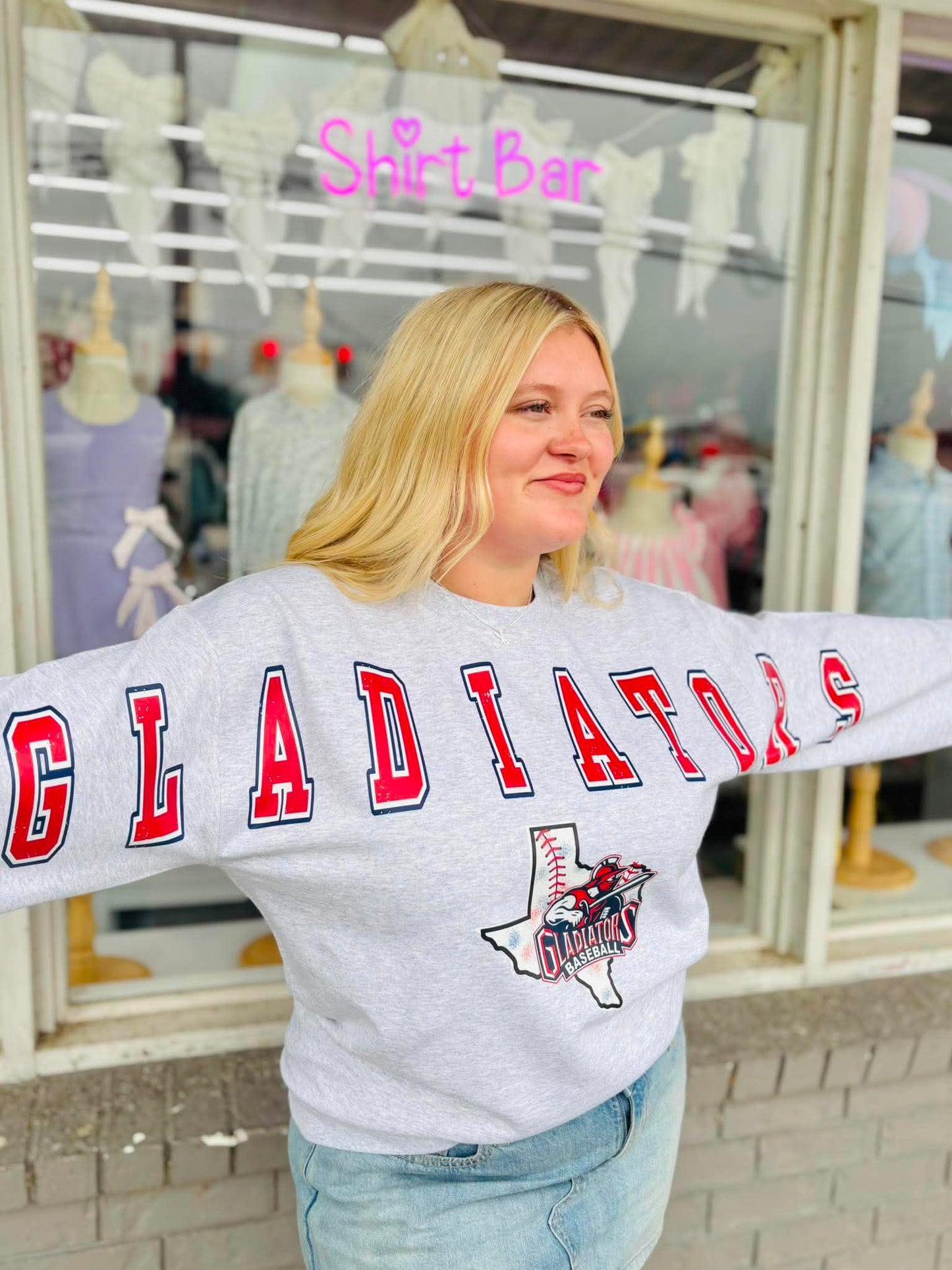 Oversized Mascot Sweatshirts with Logo - GLADIATORS - SWEATSHIRT - (Jerzee/Gildan)