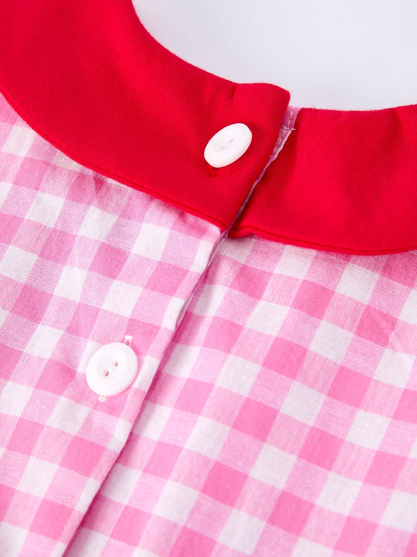 Rylee Faith Designs - Valentine Pink Plaid Girls Dress with Red Hearts and Bows-011026br1