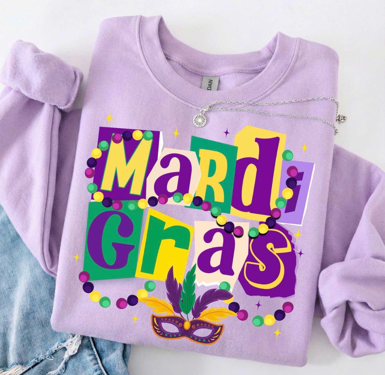Patchwork Mardi Gras - T SHIRT- (GILDAN/LAT)