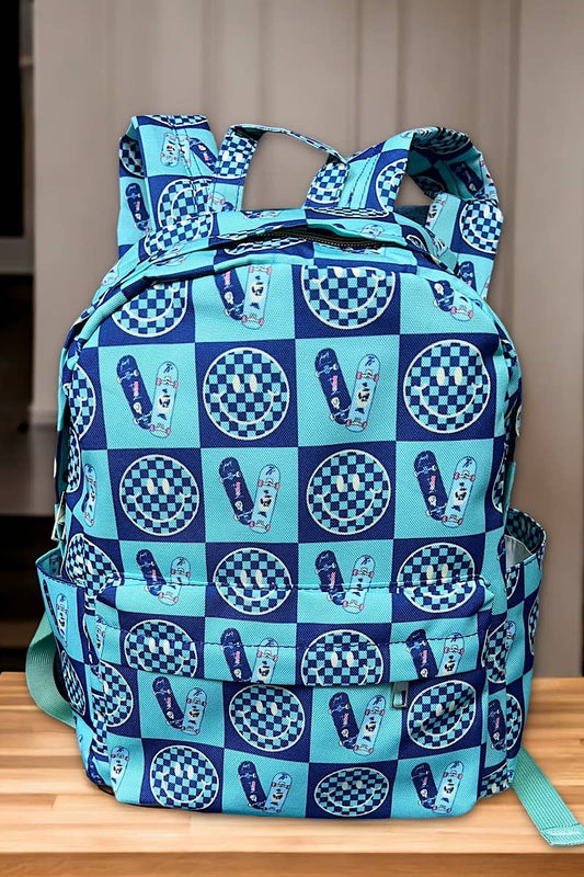 Blue Checker Skateboard Med Backpack BCS2-MBK