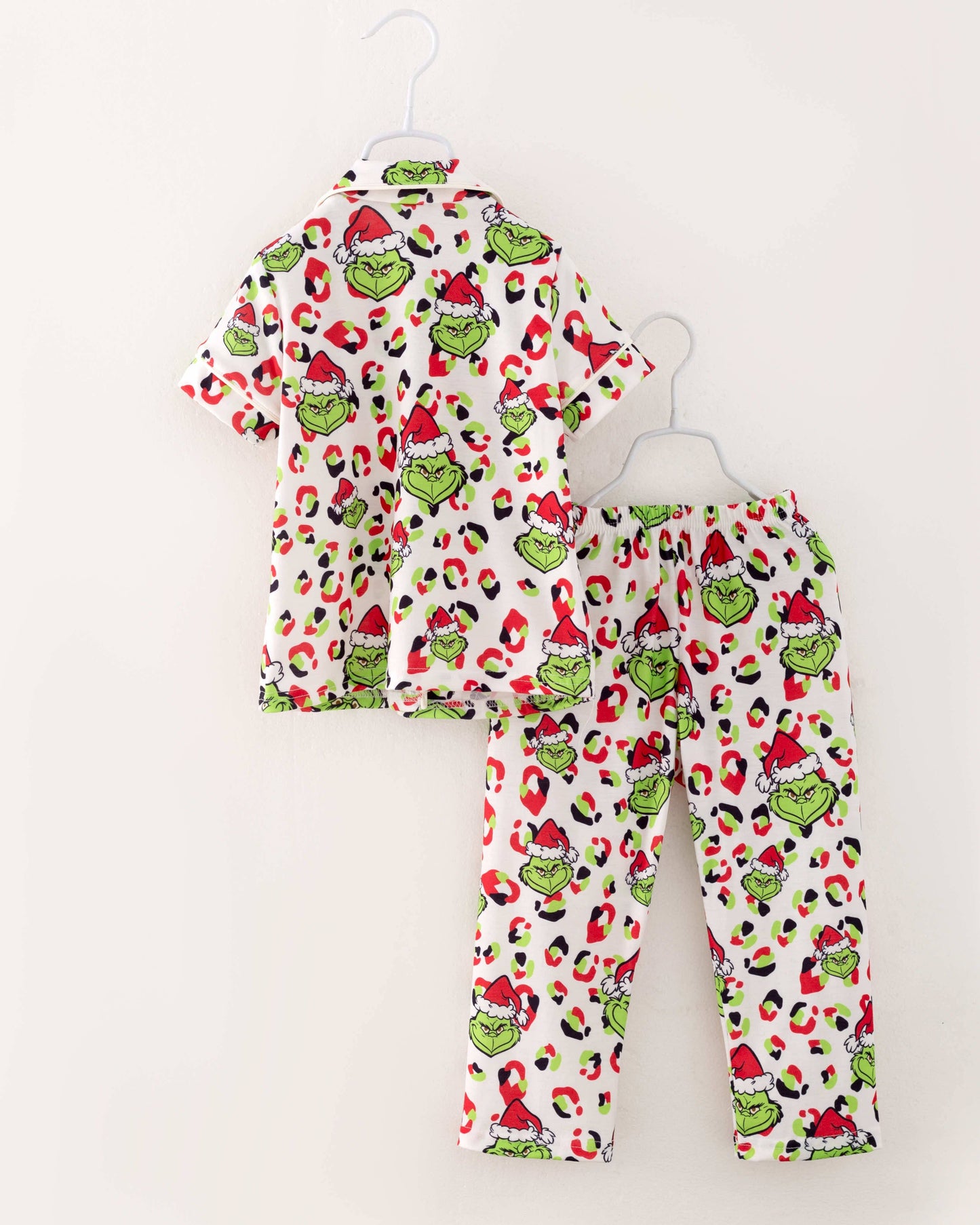 Grinch Leopard Girl Pajamas Sleepwear Kids Clothes Grinch Pajamas PJG40243