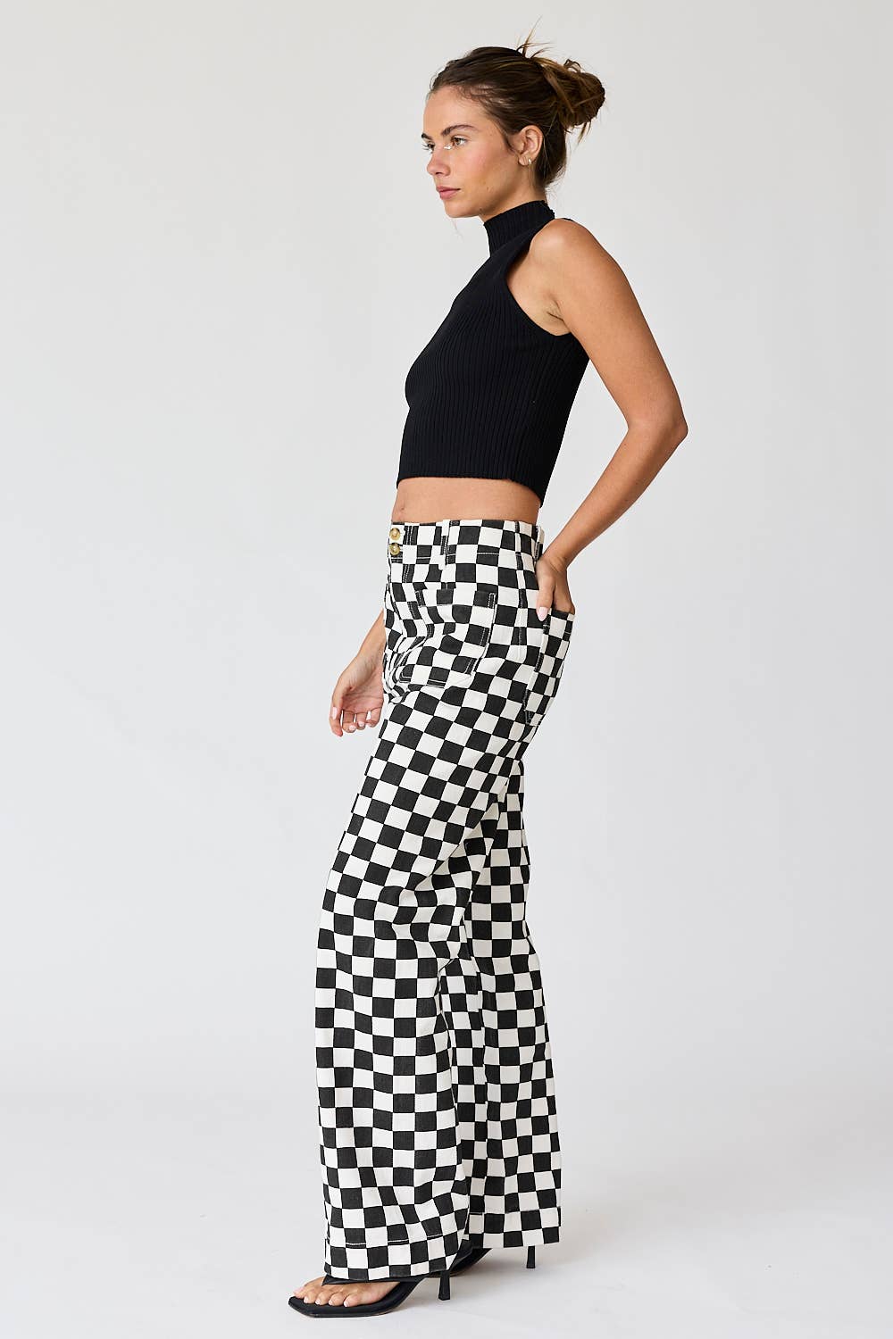 Demi Checkered Bottoms w Elastic Band-10425br