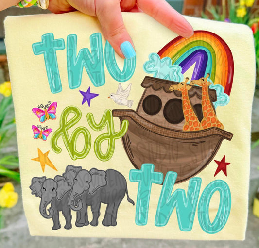 Two By Two 🌈 T SHIRT - (COMFORT COLOR/BELLA) 061226jb