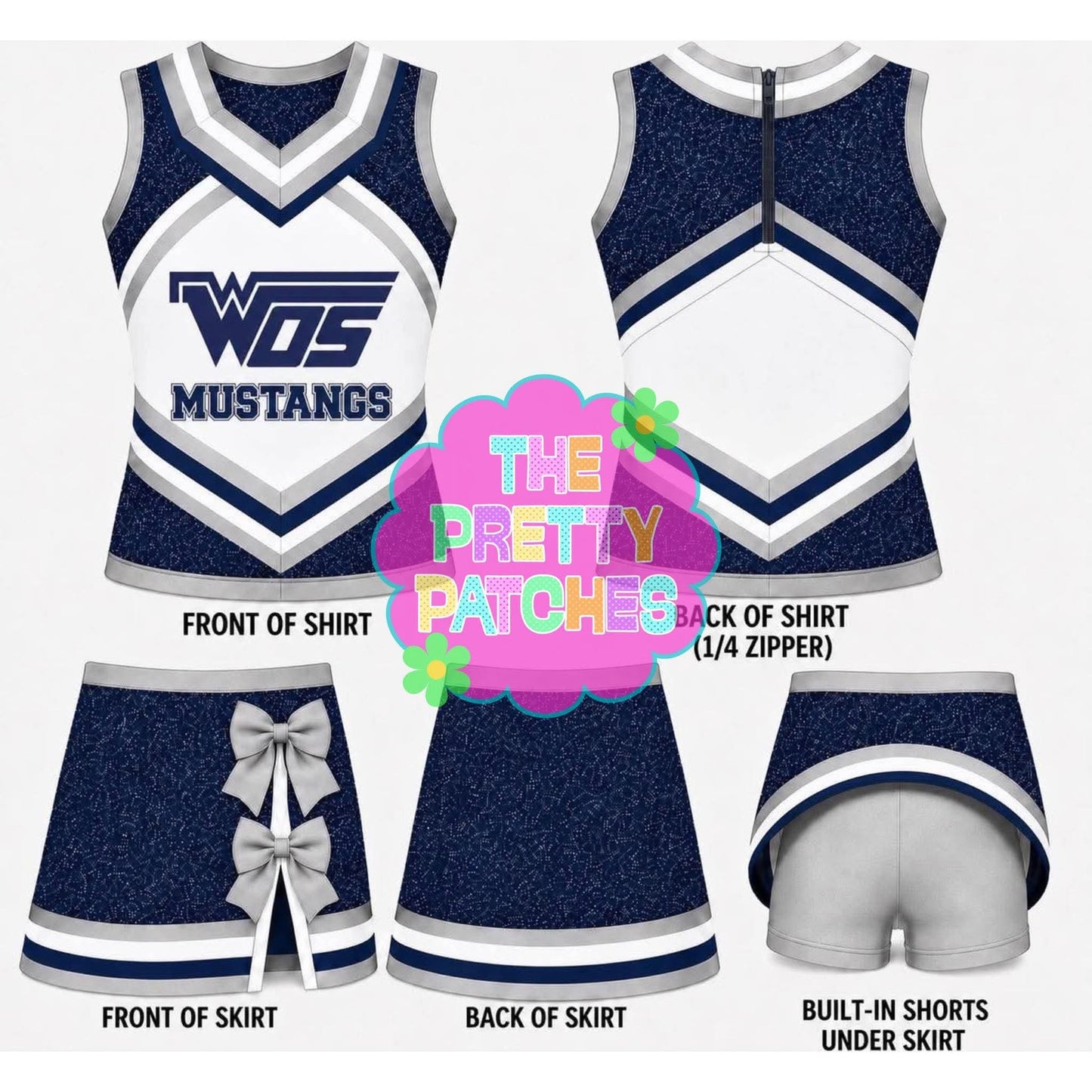 WEST ORANGE MUSTANGS GLITTER CHEER UNIFORM (PREORDER) 061226JB