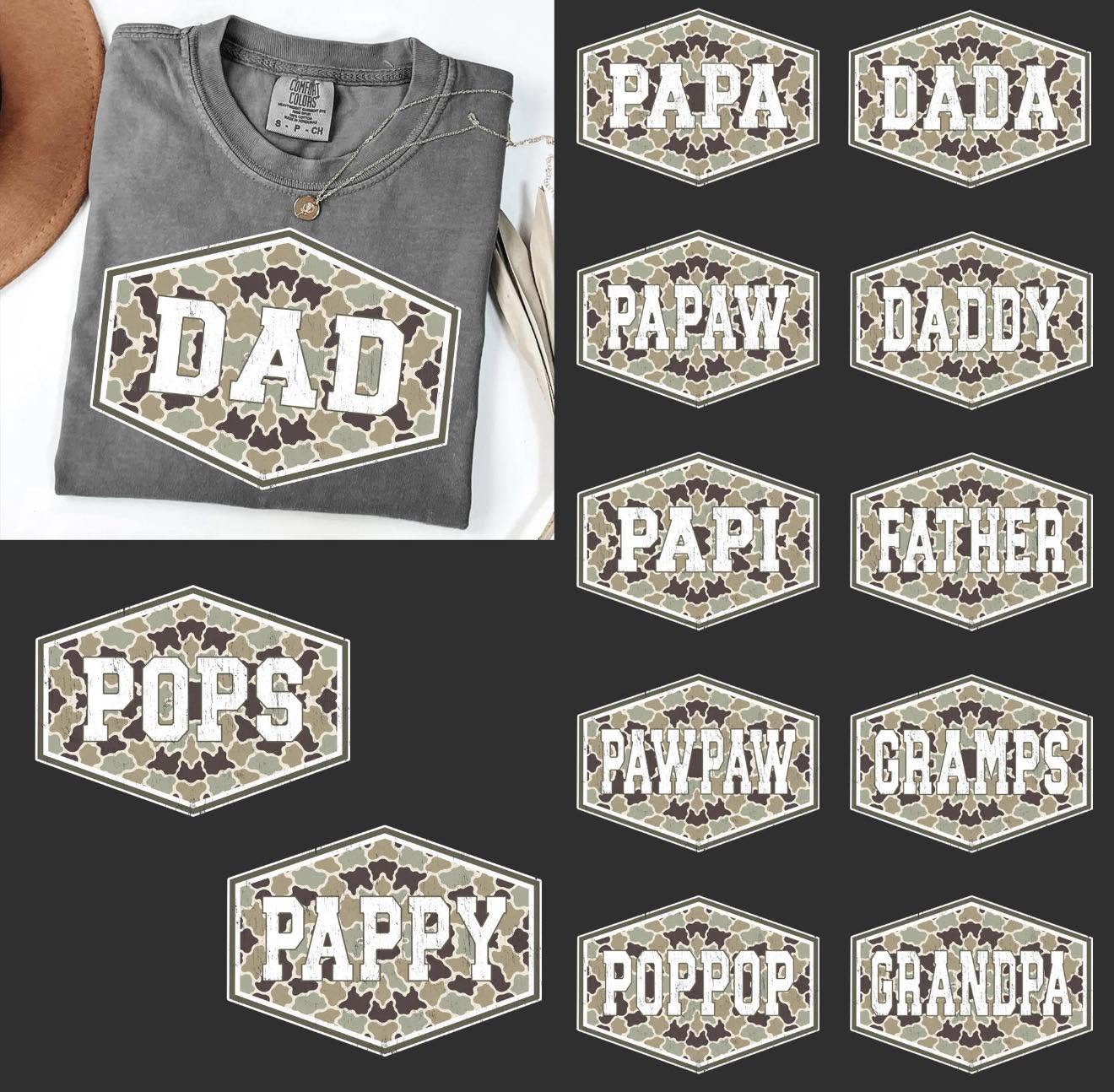 Camo Fathers Day (name of choice)- T SHIRT - (GILDAN) 061726JB