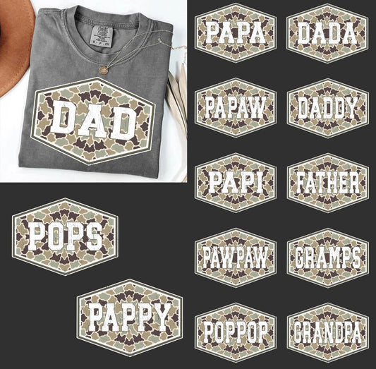 Camo Fathers Day (name of choice)- T SHIRT - (GILDAN) 061726JB