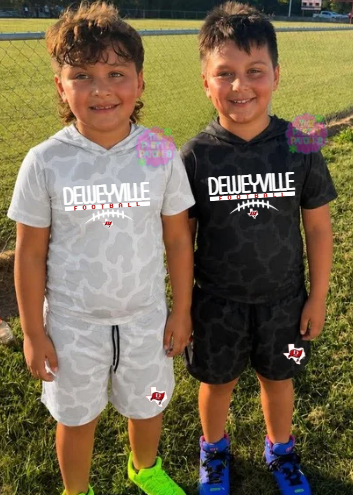 Camo Hooded Tees (DEWEYVILLE PIRATES FOOTBALL) (GREY/WHITE GHOST CAMO) -YOUTH - PREORDER (HAPPY DAYS) 070926KRV