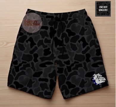 Vintage blackout Shorts (STAMFORD BULLDOGS HEAD LOGO)- YOUTH- PREORDER 072826BR