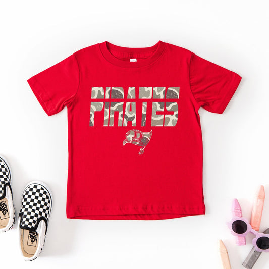 CAMO MASCOT ( deweyville pirates)- T-shirt (Gildan)- 072426BR