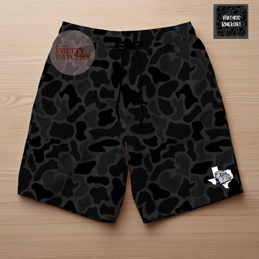 Vintage blackout Shorts (STAMFORD BULLDOGS HEAD AND TEXAS LOGO)- YOUTH- PREORDER 072826BR (Copy)