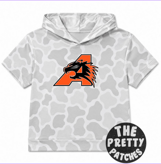Camo Hooded Tees (ALEDO BEARCATS) (GREY/WHITE GHOST CAMO) -YOUTH - PREORDER (HAPPY DAYS) 073126BR